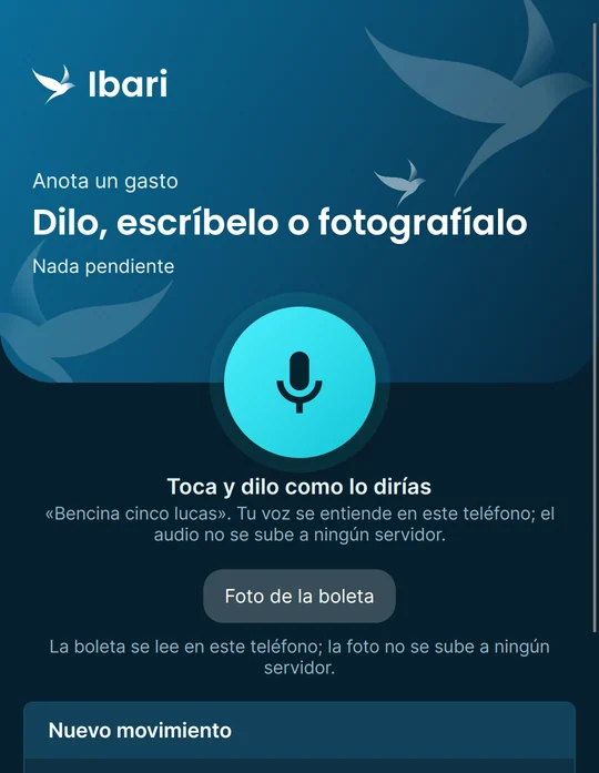 Ibari móvil en el tema Abismo (oscuro), con el mismo micrófono y la foto de la boleta